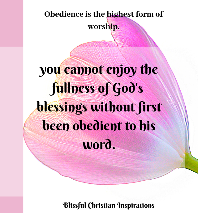 Obedience to God always brings blessings